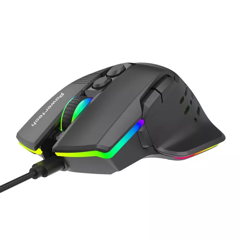 Gaming Ποντίκι Ενσύρματο RGB 12000DPI 9 Πλήκτρων Μαύρο Powertech PT-1274 Gaming Ποντίκι Ενσύρματο RGB 12000DPI 9 Πλήκτρων Μαύρο Powertech PT-1274