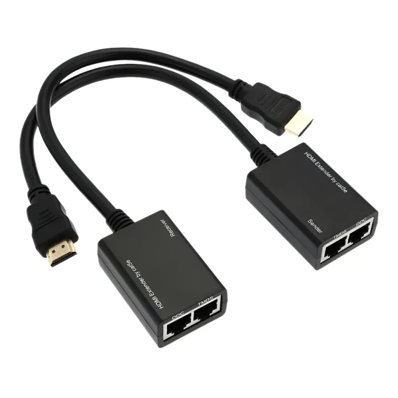 HDMI Extender Μέσω RJ45 CAT5e/CAT6 1080p 30m Μαύρο Powertech CAB-H078