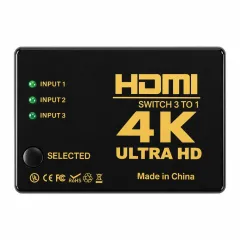 HDMI Switch 4K 3 Σε 1 Με Τηλεχειριστήριο Για TV - Console - TV Box HDMI Switch 4K 3 Σε 1 Με Τηλεχειριστήριο Για TV - Console - TV Box