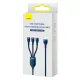 Καλώδιο 3 Σε 1 USB-A Σε USB-C Micro USB Και Lightning 66W 1.2m Μπλε Baseus CASS040003