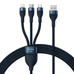 Καλώδιο 3 Σε 1 USB-A Σε USB-C Micro USB Και Lightning 66W 1.2m Μπλε Baseus CASS040003