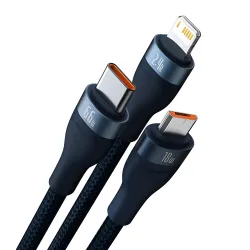 Καλώδιο 3 Σε 1 USB-A Σε USB-C Micro USB Και Lightning 66W 1.2m Μπλε Baseus CASS040003
