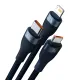 Καλώδιο 3 Σε 1 USB-A Σε USB-C Micro USB Και Lightning 66W 1.2m Μπλε Baseus CASS040003