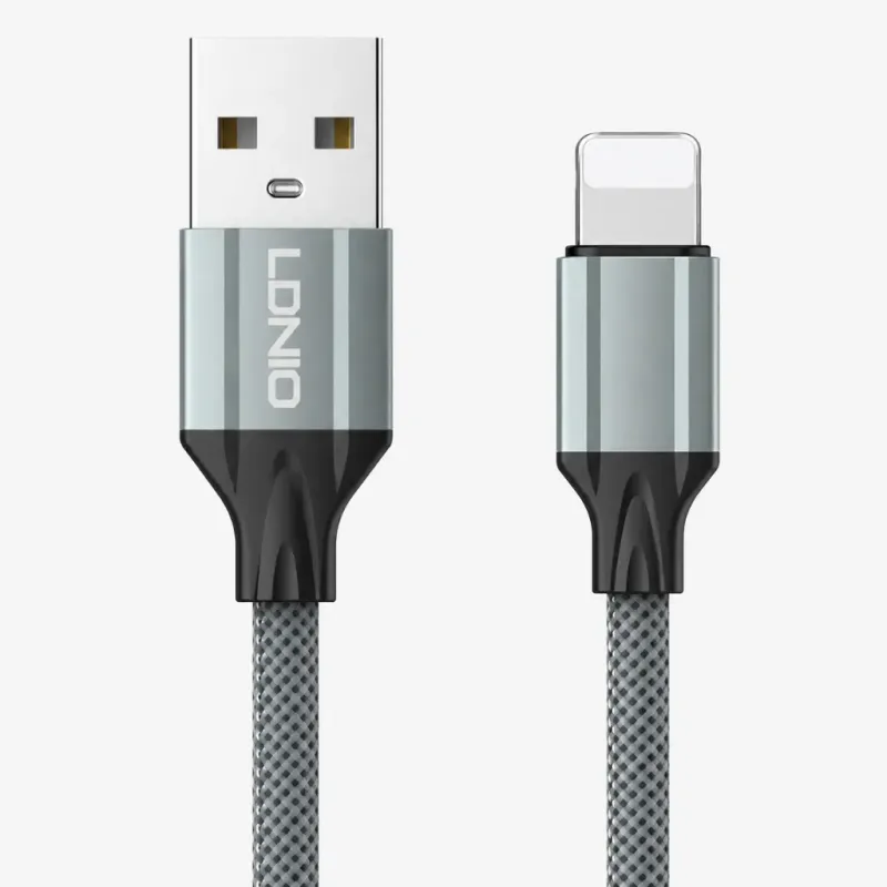 Καλώδιο Φόρτισης Lightning Σε USB-A 2.4A 2m Γκρι LDNIO LS442 Καλώδιο Φόρτισης Lightning Σε USB-A 2.4A 2m Γκρι LDNIO LS442