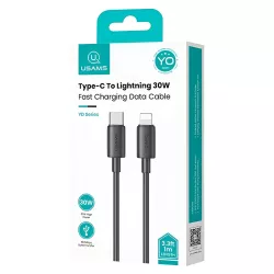 Καλώδιο Φόρτισης Lightning Σε USB-C 30W 1m Μαύρο USAMS US-SJ712
