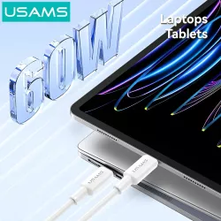 Καλώδιο Φόρτισης USB-C σε USB-C 60W 1m Λευκό USAMS SJ763