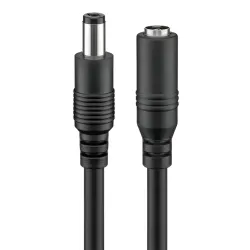 Καλώδιο Προέκτασης DC 5.5x2.1mm 1.5m Μαύρο Goobay 76635