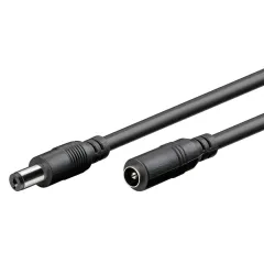 Καλώδιο Προέκτασης DC 5.5x2.1mm 1.5m Μαύρο Goobay 76635