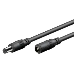 Καλώδιο Προέκτασης DC 5.5x2.1mm 1.5m Μαύρο Goobay 76635