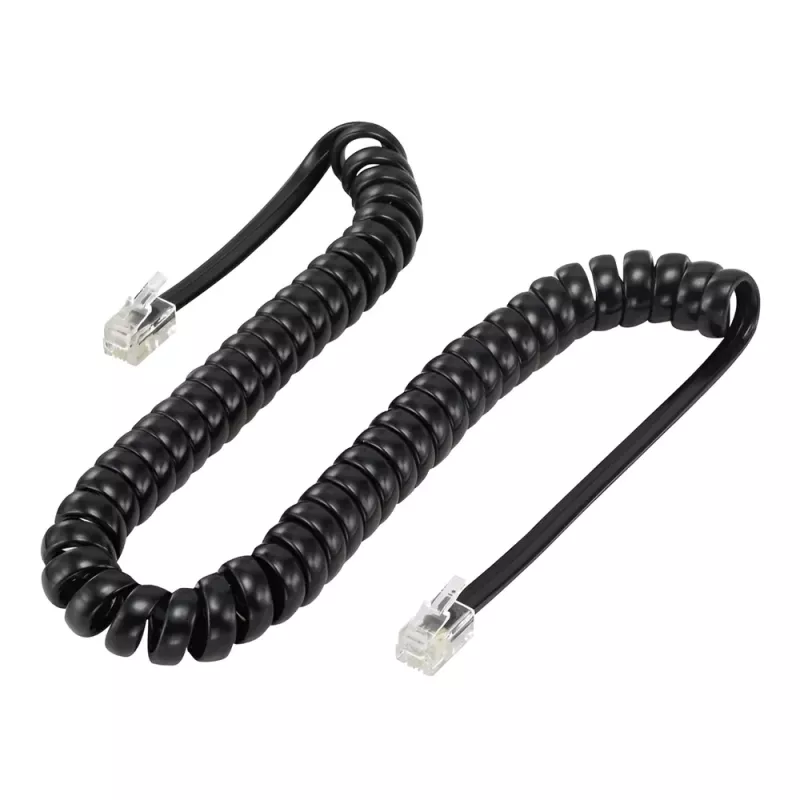 Καλώδιο Τηλεφώνου RJ10 4P4C Spiral 2m Μαύρο POWERTECH CAB-T014