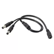 Καλώδιο Τροφοδοσίας Splitter DC 5.5x2.5mm 1x Θηλυκό Σε 2x Αρσενικά Μαύρο