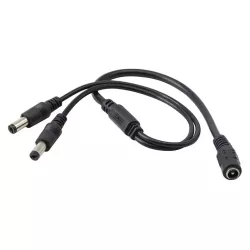 Καλώδιο Τροφοδοσίας Splitter DC 5.5x2.5mm 1x Θηλυκό Σε 2x Αρσενικά Μαύρο