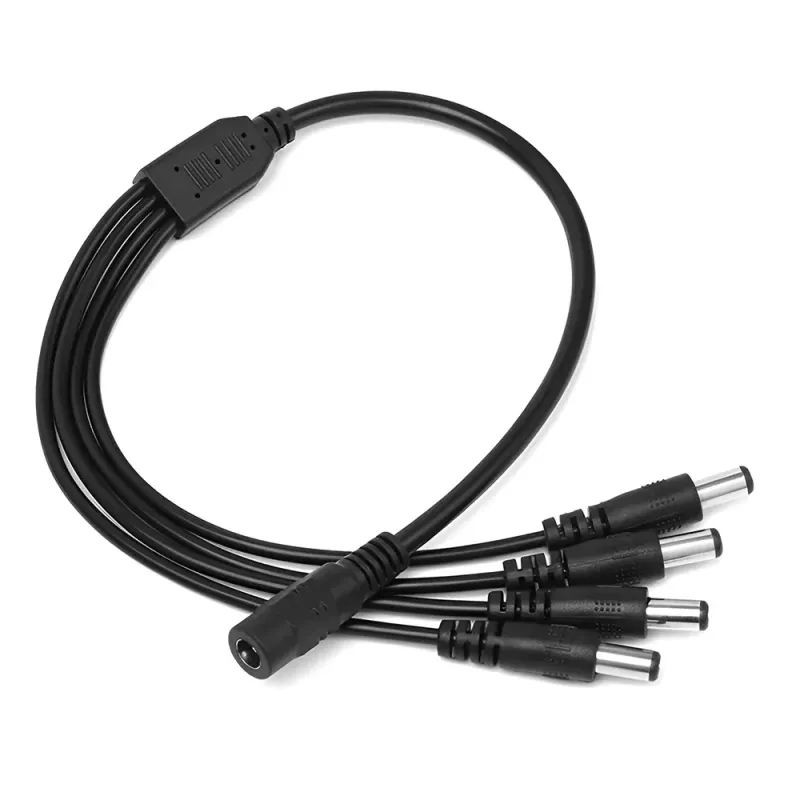 Καλώδιο Τροφοδοσίας DC 5.5x2.5mm 1x Θηλυκό Σε 4x Αρσενικά Μαύρο