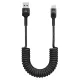Καλώδιο USB-A σε USB-C Σπιράλ 60W 480Mbps 1m Μαύρο Powertech PTR-0197 Καλώδιο USB-A σε USB-C Σπιράλ 60W 480Mbps 1m Μαύρο Powertech PTR-0197