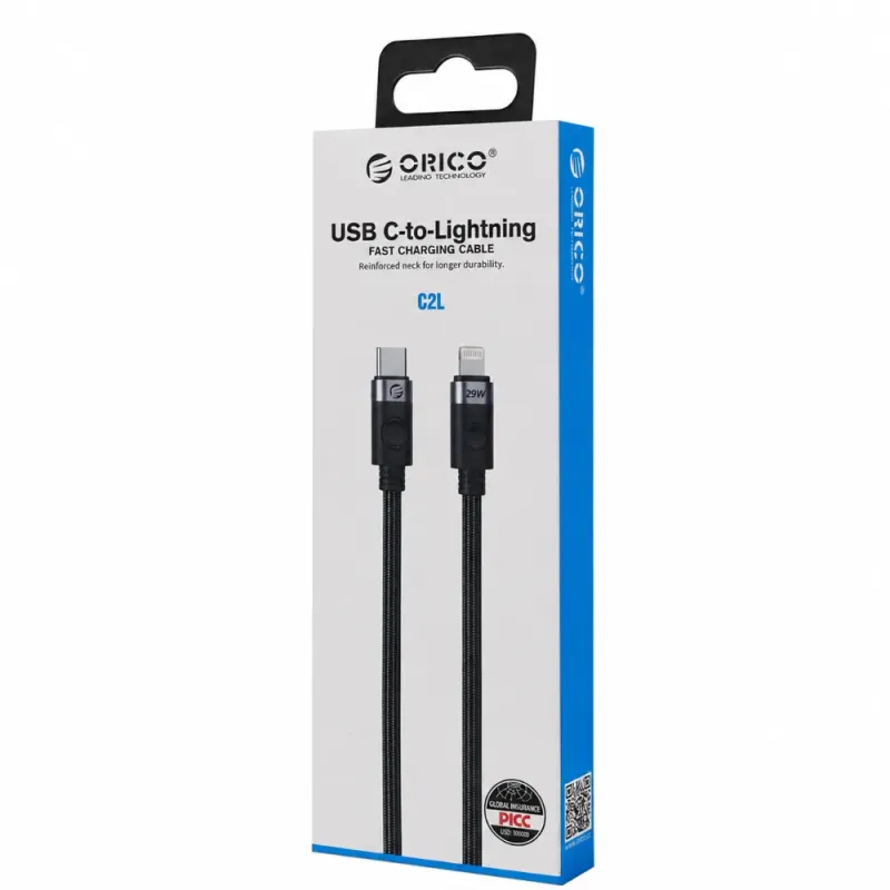 Καλώδιο USB-C Σε Lightning 29W Φόρτισης 1m ORICO C2L-10-BK-BP
