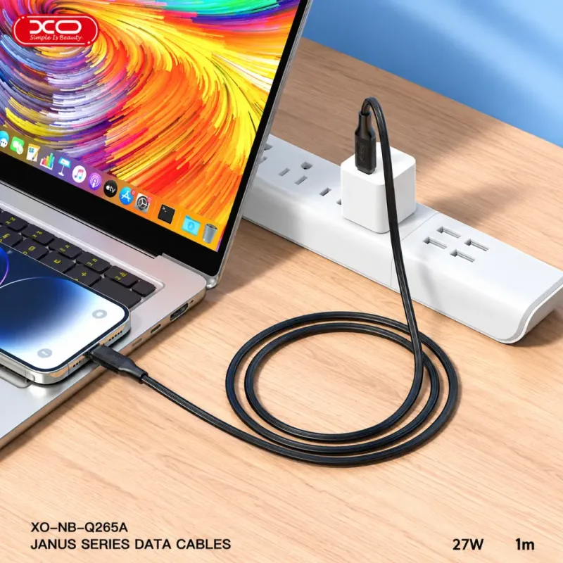 Καλώδιο USB-C Σε USB-C 60W PD 1m Μαύρο XO NB-Q265B Καλώδιο USB-C Σε USB-C 60W PD 1m Μαύρο XO NB-Q265B