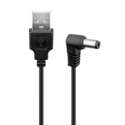 Καλώδιο USB Σε DC 5.5x2.1mm Γωνιακό 90 1.5m Μαύρο POWERTECH CAB-U120