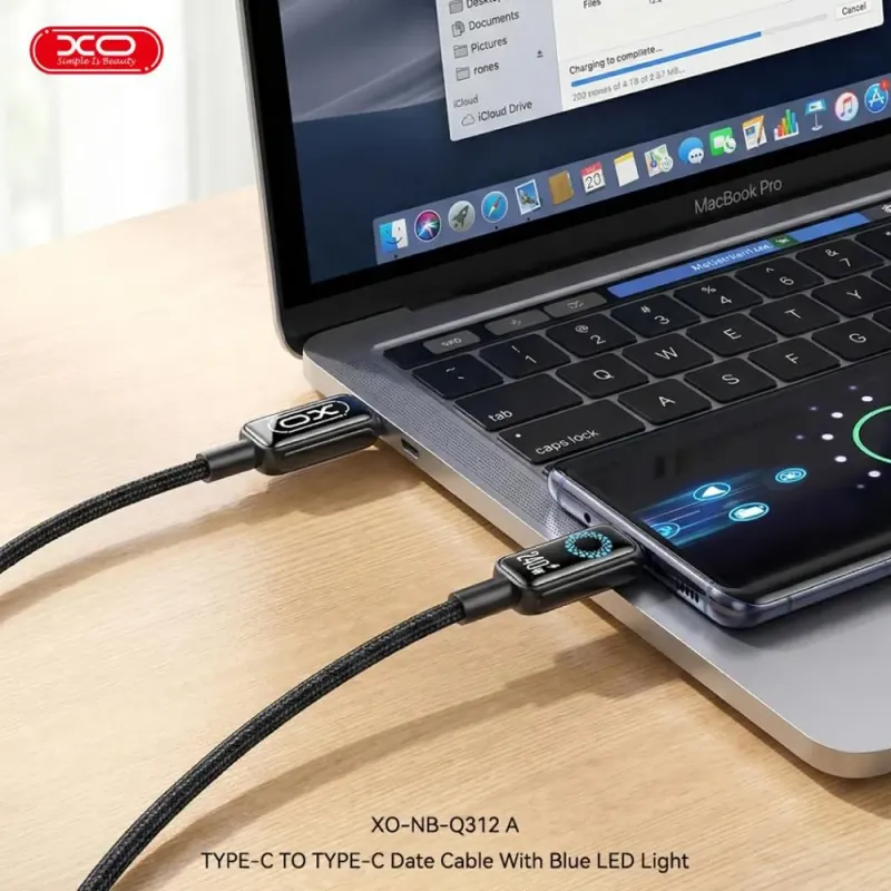 Καλώδιο USB Type-C Σε Type-C 240W PD 1m Μαύρο XO NB-Q312A