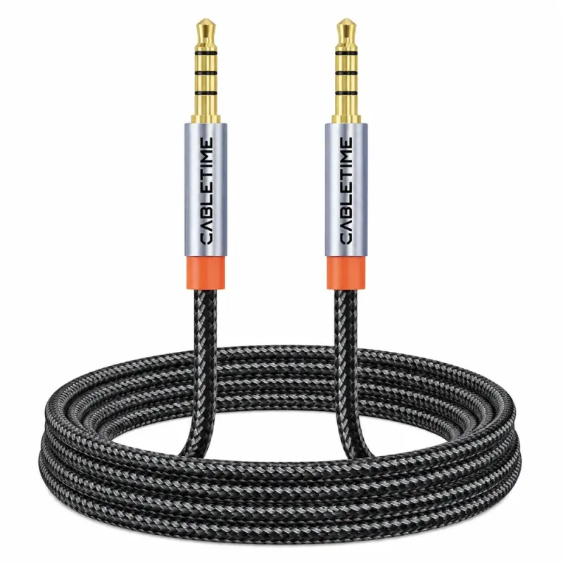 Καλώδιο Ήχου AUX 3.5mm TRRS 4-Pole 2m Μαύρο CABLETIME CT-AM35M-AG2