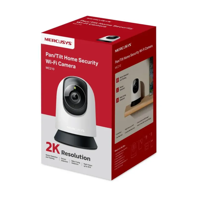 Κάμερα Ασφαλείας Wi-Fi 2K 3MP Pan/Tilt Mercusys MC210
