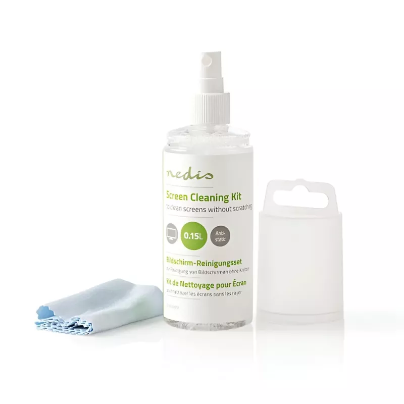 Κιτ Καθαρισμού Οθόνης Αντιστατικό Με Πανί Μικροϊνών 150ml NEDIS CLSN100TP