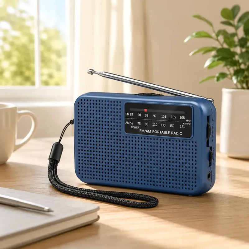 Mini Ραδιόφωνο AM/FM Τσέπης Με Τηλεσκοπική Κεραία 3.5mm Μπλε BC-S20