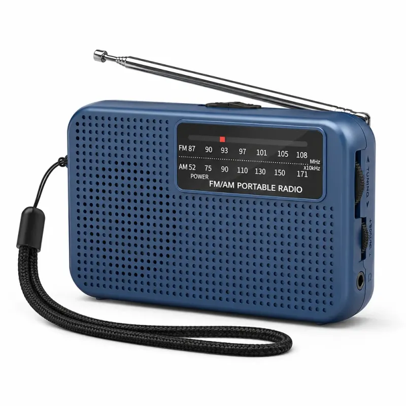 Mini Ραδιόφωνο AM/FM Τσέπης Με Τηλεσκοπική Κεραία 3.5mm Μπλε BC-S20