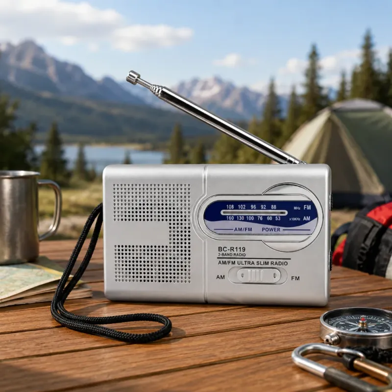 Mini Ραδιόφωνο AM/FM Τσέπης Με Τηλεσκοπική Κεραία Ασημί INDIN BC-R119