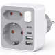 Πολύπριζο Τοίχου 2 Θέσεων 2xUSB-C 2xUSB-A Με Διακόπτη Technik