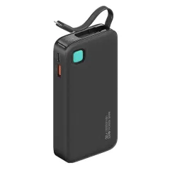 Power Bank 10000mAh 20W Ενσωματωμένο Lightning USB-C Μαύρο USAMS CD225