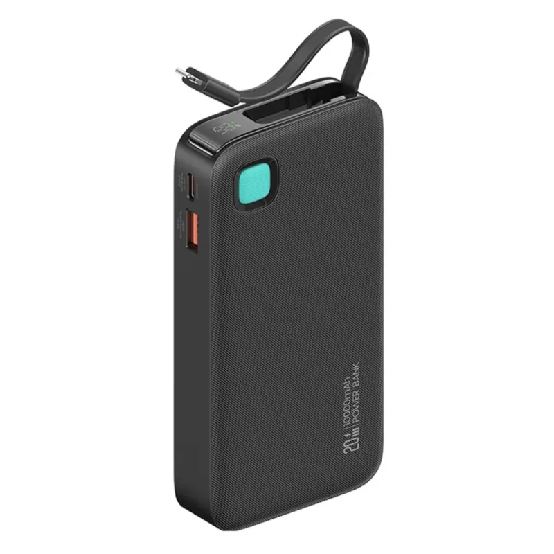 Power Bank 10000mAh 20W Ενσωματωμένο Lightning USB-C Μαύρο USAMS CD225 Power Bank 10000mAh 20W Ενσωματωμένο Lightning USB-C Μαύρο USAMS CD225