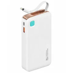 Power Bank 10000mAh 20W Με Ενσωματωμένο Lightning USB-C Λευκό USAMS CD225