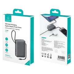 Power Bank 10000mAh 20W Με Καλώδια USB-C & Lightning Γκρι Usams CD228