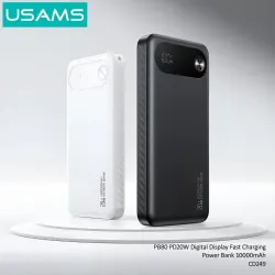 Power Bank 10000mAh Με Ψηφιακή Οθόνη Και 3 Θύρες PD 20W Λευκό USAMS CD249 Power Bank 10000mAh Με Ψηφιακή Οθόνη Και 3 Θύρες PD 20W Λευκό USAMS CD249