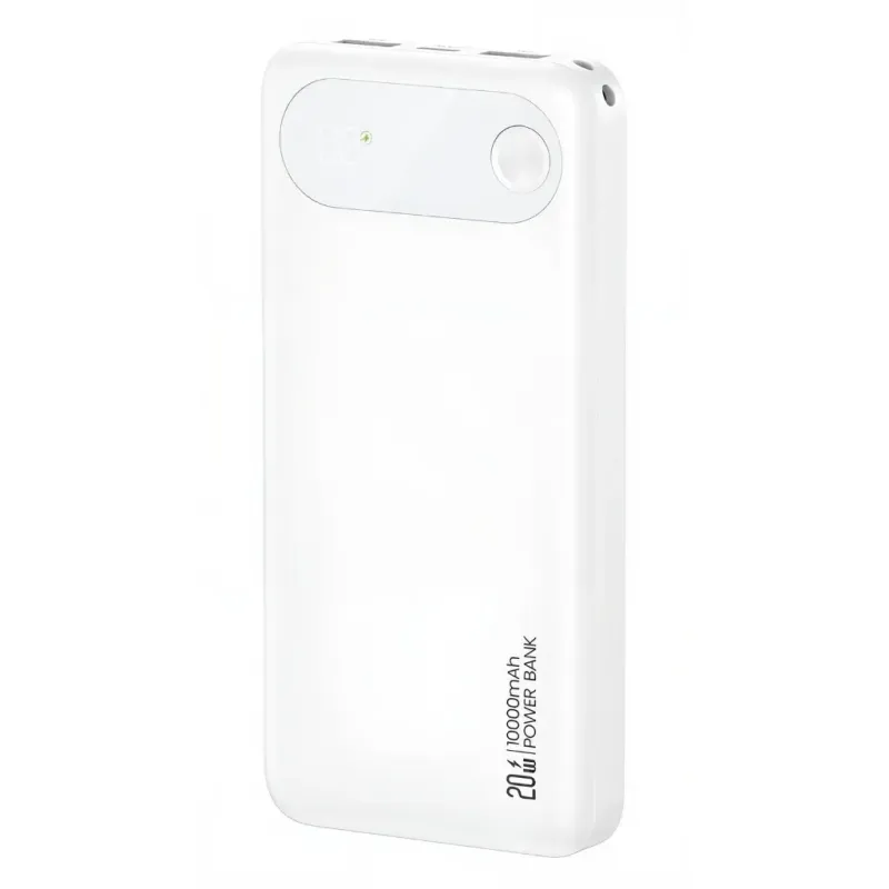 Power Bank 10000mAh Με Ψηφιακή Οθόνη Και 3 Θύρες PD 20W Λευκό USAMS CD249