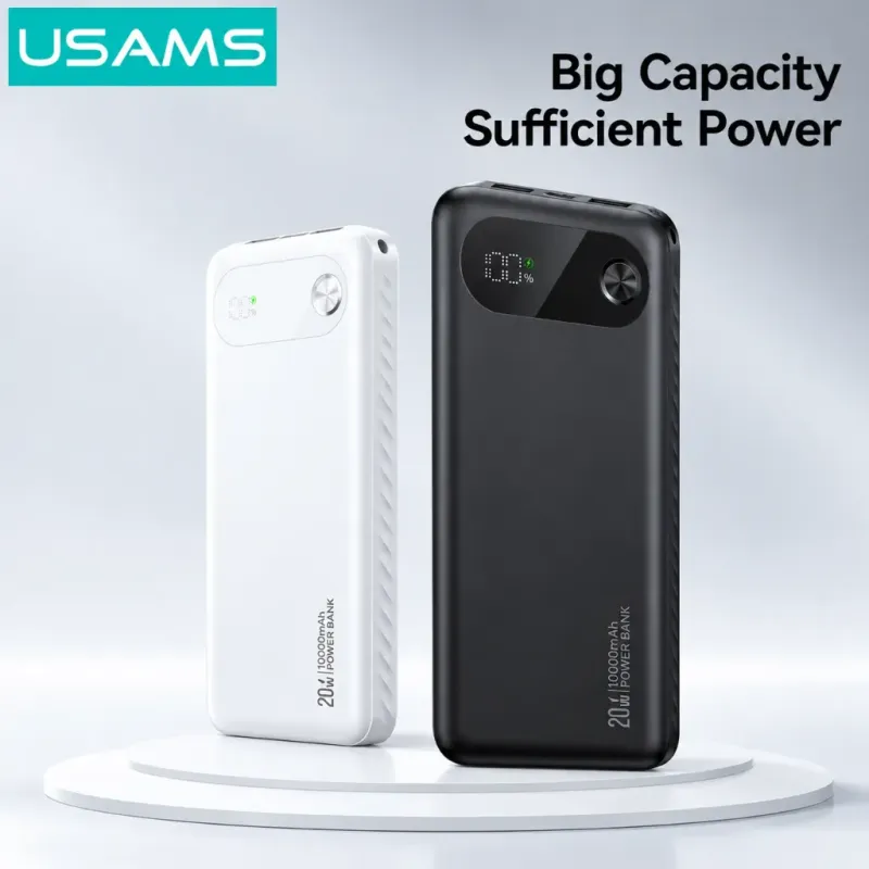 Power Bank 10000mAh Με Ψηφιακή Οθόνη Και 3 Θύρες USB-C PD 20W Μαύρο USAMS CD249 Power Bank 10000mAh Με Ψηφιακή Οθόνη Και 3 Θύρες USB-C PD 20W Μαύρο USAMS CD249
