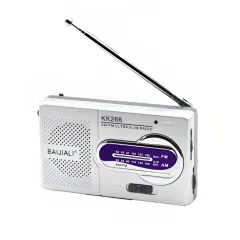 Ραδιόφωνο Τσέπης AM/FM Με Ηχείο Και Υποδοχή Ακουστικών Ασημί KK266
