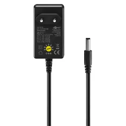 Ρυθμιζόμενο Τροφοδοτικό 3V–12V 27W Με 12 Βύσματα Universal Μαύρο GOOBAY 64570
