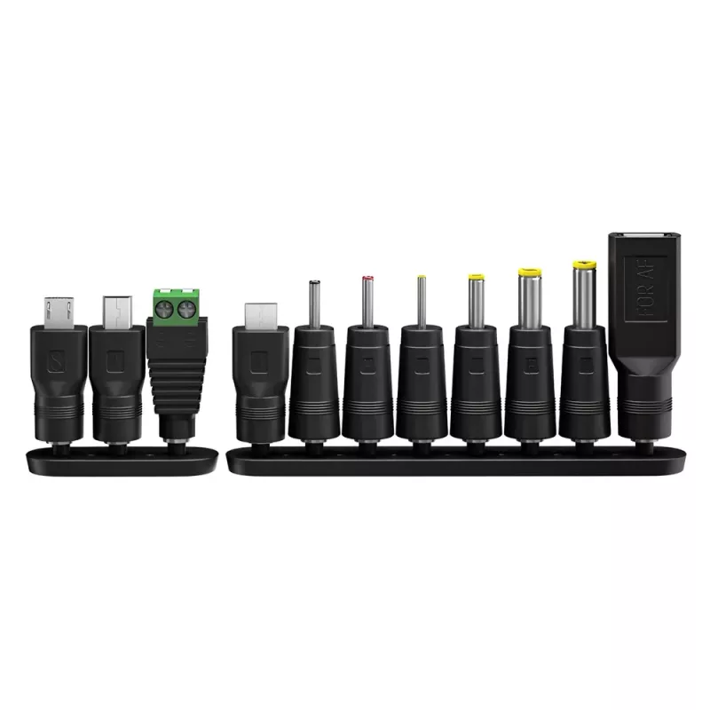 Ρυθμιζόμενο Τροφοδοτικό 3V–12V 27W Με 12 Βύσματα Universal Μαύρο GOOBAY 64570