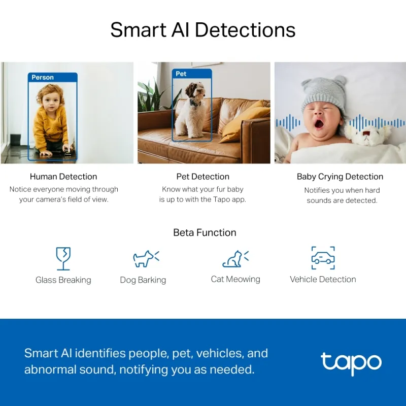 Smart Κάμερα Εσωτερικού Χώρου Wi-Fi 2K 4MP Pan/Tilt TP-Link Tapo C220