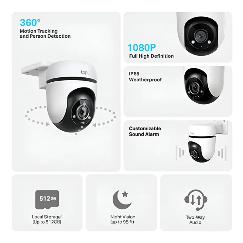 Smart Κάμερα Wi-Fi Εξωτερικού Χώρου 1080p TP-Link Tapo C500