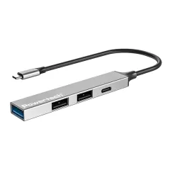 USB Hub Μεταλλικό 4 Θυρών USB-C 5Gbps Γκρι POWERTECH PT-1412