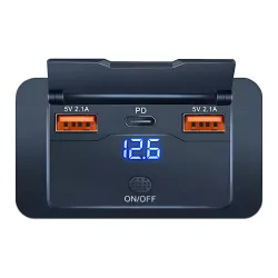 Φορτιστής Αυτοκινήτου 12V-24V Με USB-C PD Και 2x USB 5V 2.1A Με Διακόπτη