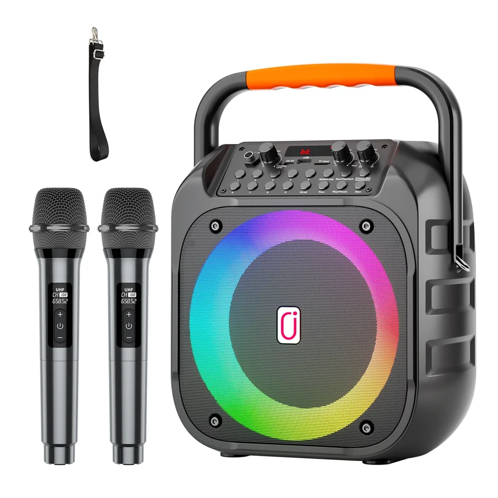 Ηχείο Karaoke Bluetooth με 2 Ασύρματα Μικρόφωνα 20W LED Μαύρο JYX T26-T