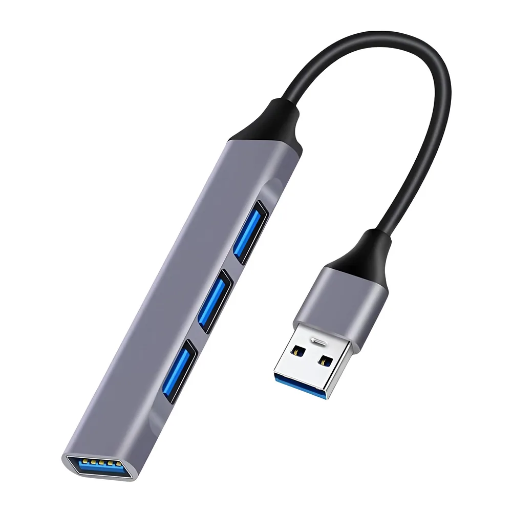 USB Hub Μεταλλικό 4 Θυρών USB 5Gbps Γκρι POWERTECH PT-1114